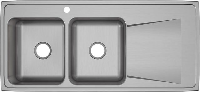 Elkay Lustertone® Classic Lustrous Satin 48" x 22" x 7-5/8" 1-Hole Equal Double Bowl Drop-In Sink with Right Drainboard-1