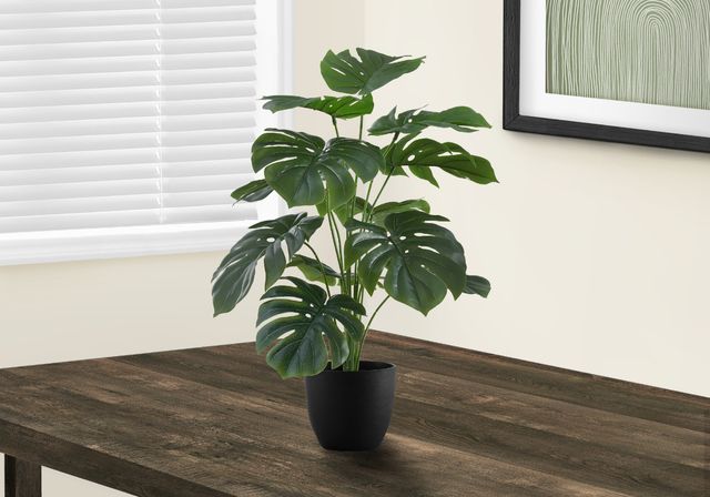 Monarch Specialties Inc. Green/Black 24" Artificial Potted Monstera-3
