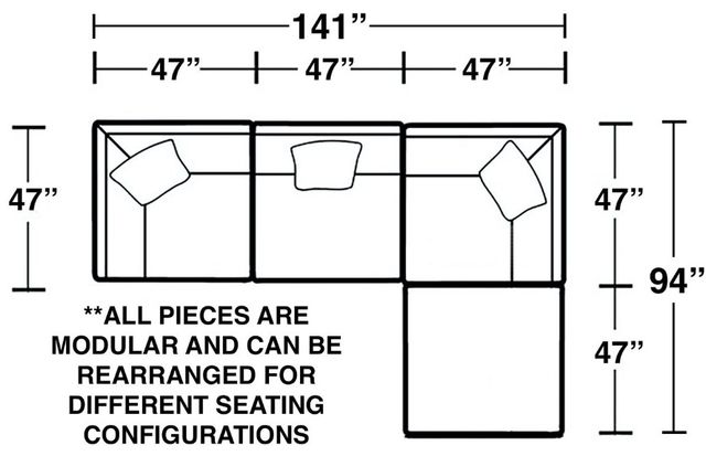 Jackson Furniture Posh 4-Piece Dove Modular Sectional-2