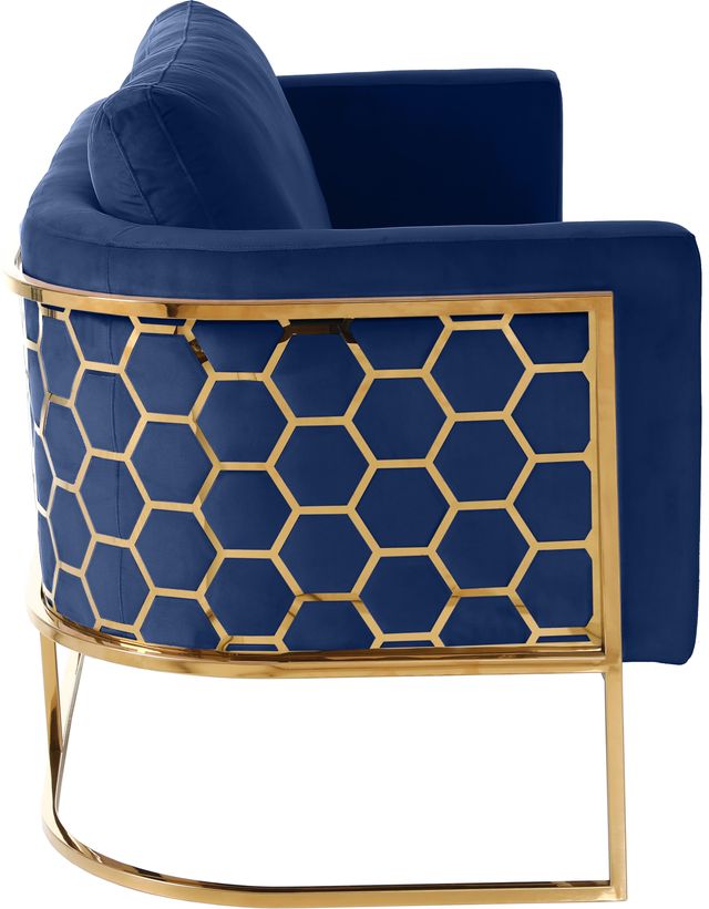 Meridian Furniture Casa Navy/Gold Velvet Loveseat-2