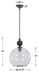 Uttermost® Mendota Brass Pendant Light-2