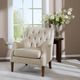 Olliix by Madison Park Beige Qwen Button Tufted Accent Chair-4