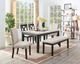 Elements International Greystone Marble Dining Bench-1
