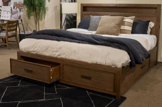 Benchcraft® Lelander Brown California King Bookcase Storage Bed-1