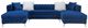 Furniture of America® Ciabattoni 3-Piece Navy U-Shape Sectional-2