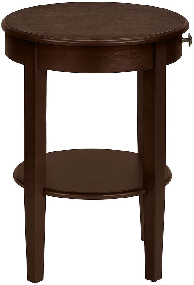 Monarch Specialties Inc. Espresso Veneer 2-Tier Round Side Table-2