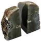 A & B Home 2-Piece Brown/Green Cut Base Agate Bookend Set-0