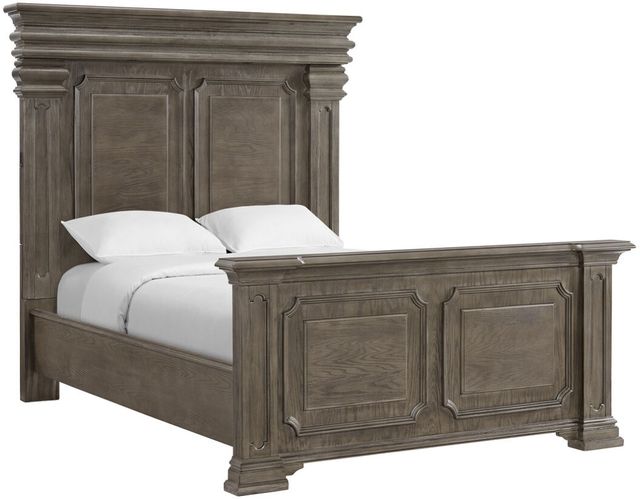 Elements International Kings Court Gray Queen Panel Bed-0
