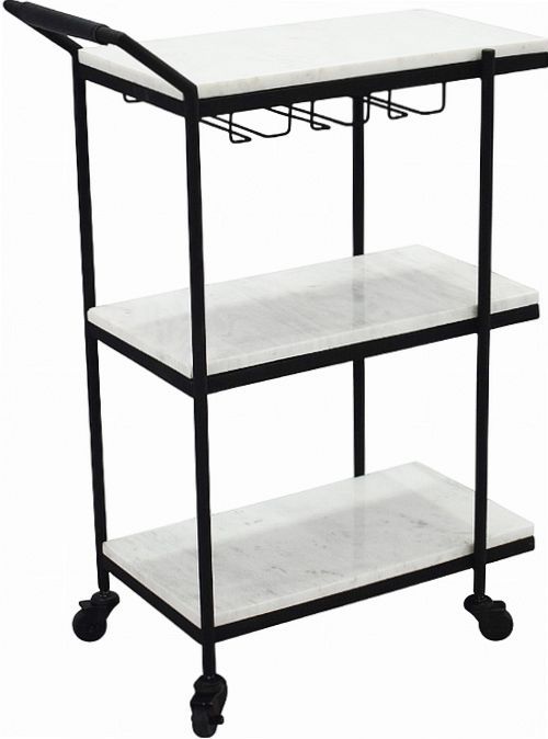 Moe's Home Collection After Hours White Bar Cart-0