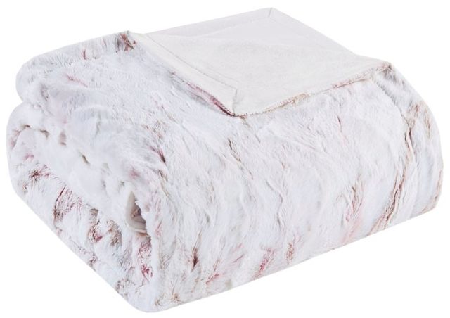 Olliix by Madison Park Sachi 1 Blush Oversized Faux Fur Throw-0