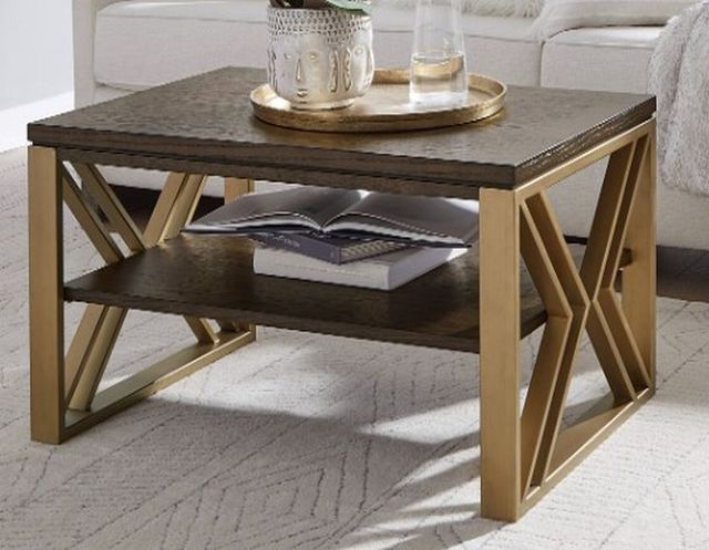 Null Furniture 1321 Cocoa Cocktail Table with Brass base-0