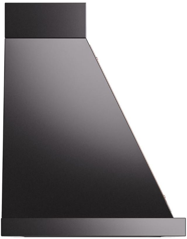 Ilve® Nostalgie II Noblesse 36" Glossy Black Wall Mounted Range Hood with Copper Trim-2