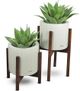 Le Present Century Chevron Grey 27" Planter-1