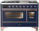 Ilve® Majestic III 48" Midnight Blue Pro Style Dual Fuel Natural Gas Range with Triple Glass Door and Copper Trim-0