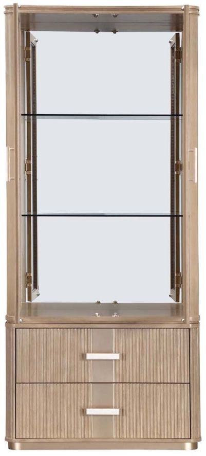 Michael Amini® West Kensington Sea Salt Caramel Display Cabinet-2