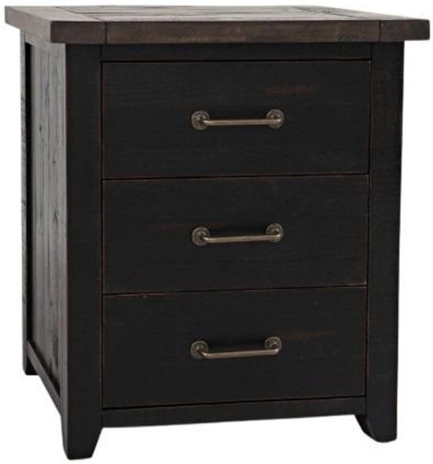 Jofran Inc. Madison County Vintage Black Power Nightstand-0