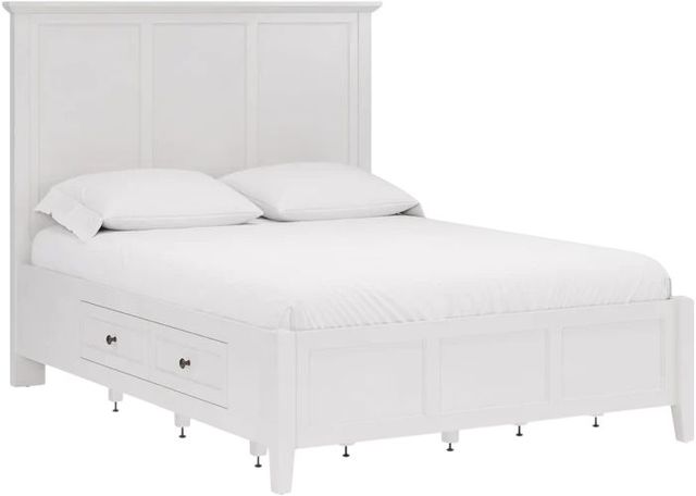 Modus Furniture Grace Snowfall White California King Platform Storage Bed-0