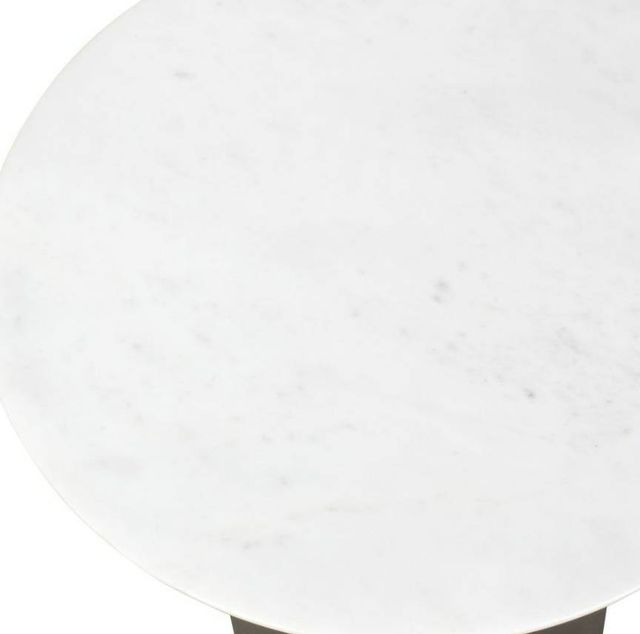 Uttermost® Olso White Marble Top Indoor-Outdoor Accent Table with Bronze Iron Base-2