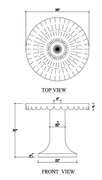 Bramble Customizable Scalloped Round Bistro Table-1