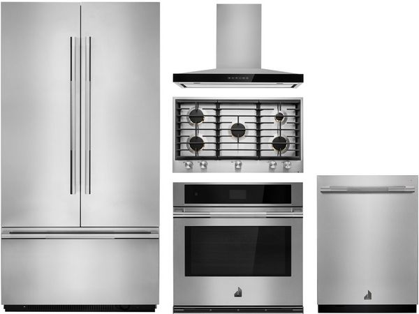 front view of the JennAir 5 Piece Stainless Steel Kitchen Package