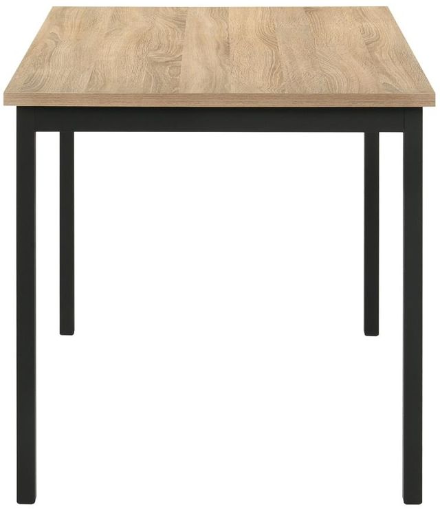 Coaster® Garza Greige Oak Rectangular Dining Table with Matte Black Base-4