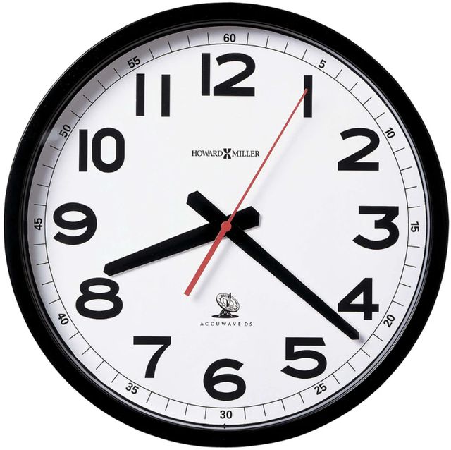Howard Miller® Accuwave II Black Wall Clock-2