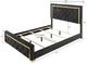 Crown Mark Pepe Black Queen Upholstered Panel Bed-2