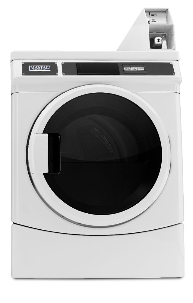 Maytag Commercial 6.7 Cu. Ft. Coin-Drop Electric Front-Load Dryer - White-0