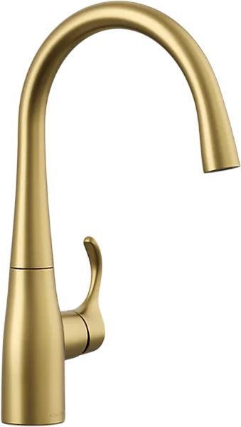 KOHLER® Simplice® Vibrant Brushed Moderne Brass Single-Handle Bar Sink Faucet-0