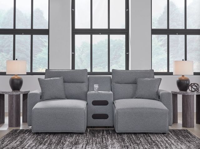 Signature Design by Ashley® Modmax II 3-Piece Pepper/Salt Power Reclining U-Shaped Sectional with Chaise and Audio Console-1
