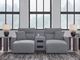 Signature Design by Ashley® Modmax II 3-Piece Pepper/Salt Power Reclining U-Shaped Sectional with Chaise and Audio Console-1