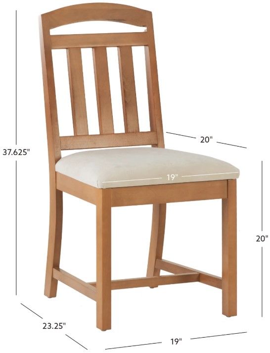 Linon Demi 2-Piece Beige/Brown Dining Chair Set-2