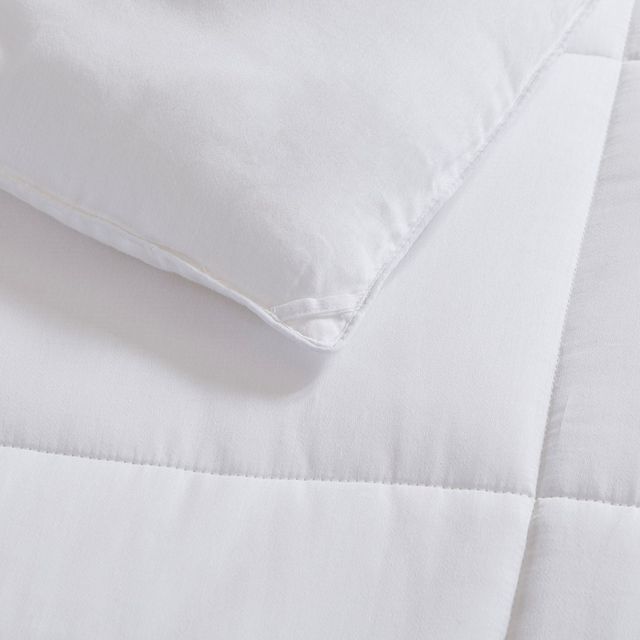 Olliix by Sleep Philosophy White Full/Queen Cotton 300 Thread Count Cover Tencel® Filled Down Alternative Comforter Antimicrobial BI-OME Odor Eliminator-3