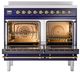 Ilve® Nostalgie II Noblesse 40'' Midnight Blue Pro Style Induction Range with Brass Trim-1