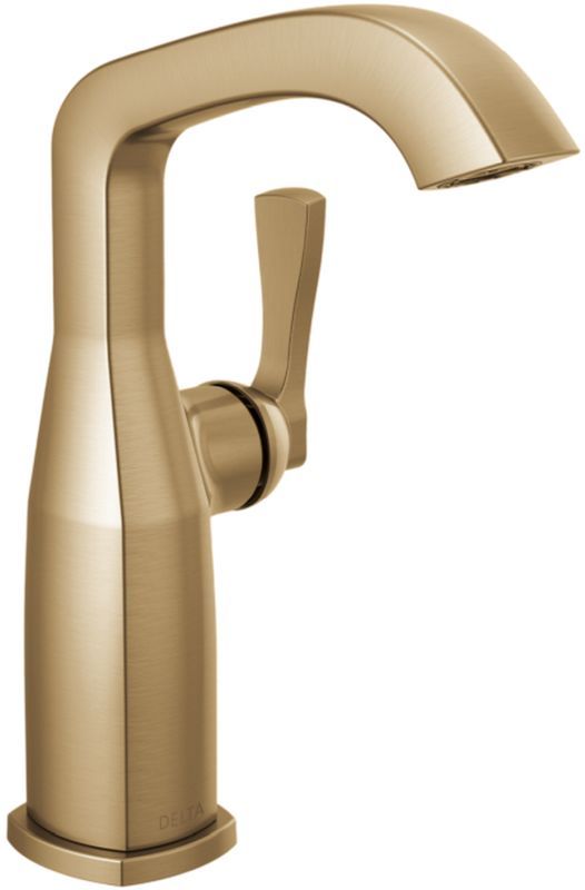 Delta Stryke® Lumicoat® Champagne Bronze Single Lever Handle Mid-Height Bathroom Faucet-0