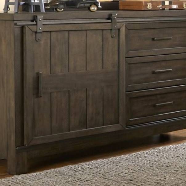 Liberty Furniture Thornwood Hills Rock Beaten Brown Youth Dresser and Mirror-2