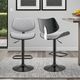 Armen Living Leland Gray/Matte Black Adjustable Height Stool-1