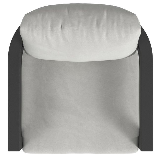 Sunset West Malibu Matte Coal Aluminum Outdoor Dining Arm Chair with Cast Silver Cushion-4