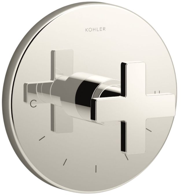 KOHLER® Composed® MasterShower® Vibrant Polished Nickel Temperature Control Valve Trim with Cross Handle-0
