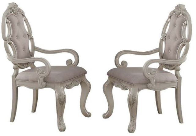 ACME Furniture Ragenardus 2-Piece Beige/Antique White Arm Chair-2