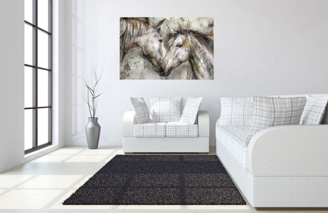 Classy Living Horses Together Wall Art-1