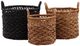 Dovetail Furniture Fitzroy 3-Piece Black/Natural Basket Set-1