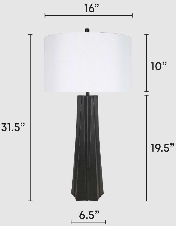 Classy Living 2-Piece Obsidian Glow Matte Black Table Lamp Set-1