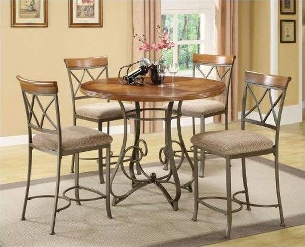 Powell® Hamilton 5-Piece Bronze/Medium Cherry Round Gathering Table Set-1