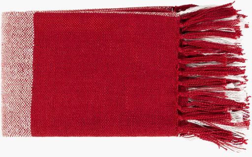 Surya Bufflonne Dark Red 50"x60" Throw Blanket-1