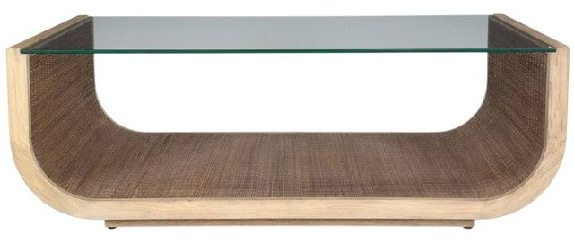 Uttermost® Farrington Glass Top Coffee Table with Driftwood Gray Base-3