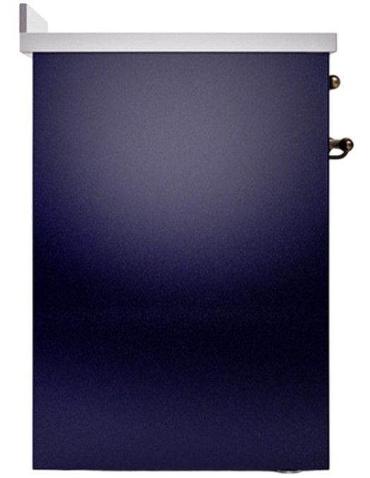 Ilve® Nostalgie II Noblesse 30'' Midnight Blue Pro Style Induction Range with Burnished Trim-2