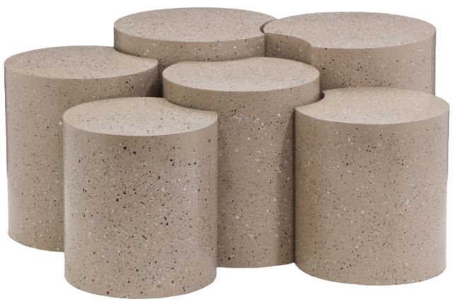 Meridian Furniture Dimple 6-Piece Taupe Modular Nesting Coffee Table Set-0