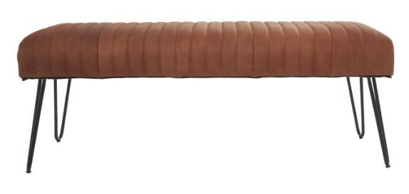 Deco Marche Brown Leather Bench-2
