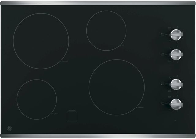 GE® 30" Stainless Steel on Black Electronic Cooktop-0